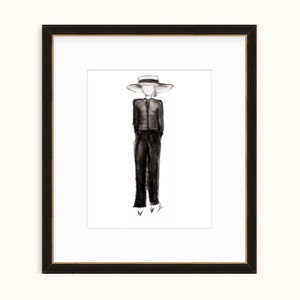 Fashion Drawing Charcoal Fashion Art Vintage Fashion Print Fashion Art Print Black and White Fashion Print Fashion Wall Art Fashion Decor