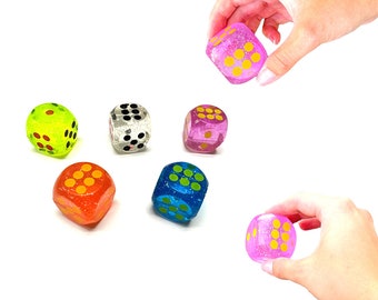 3 pcs Rubber Bouncing Ball - Dice Shaped - Cube 4 cm / 1.6 in