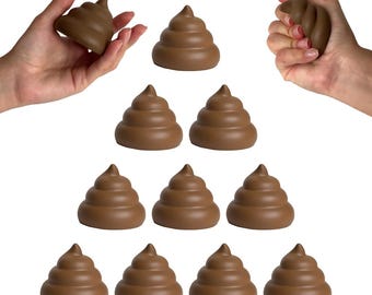 Custom Printing Poop Emoji Stress Balls, 10 pcs