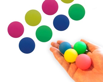 8 pcs Rubber Bouncy Balls Neon Colors 1.25 in Diameter