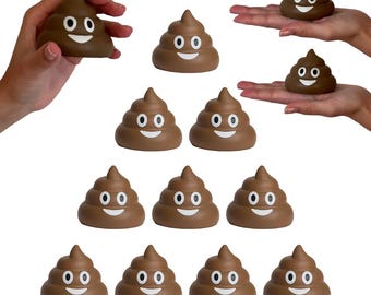 10 Pack Squishy Poop Emoji Stress Ball
