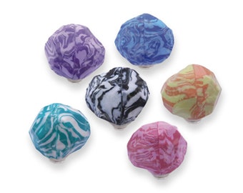 6 Pcs Unique Stone Rock Shape Rubber Bouncy Balls - Reaction Goofy Ball