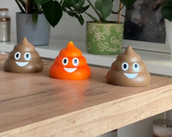 3 Pcs Poop Emoji Stress Ball - Normal, Squishy, Color Changing