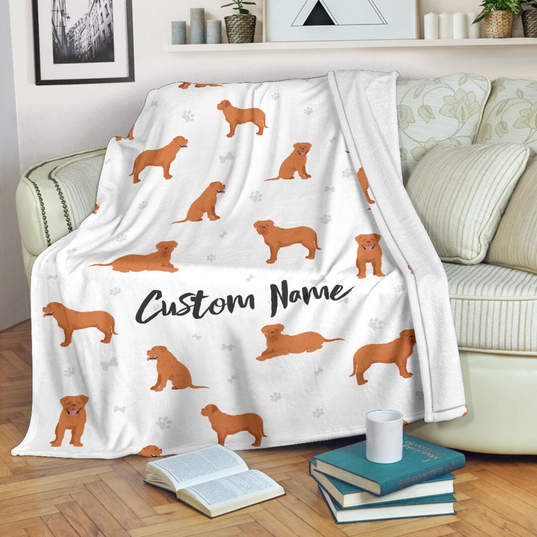 Bordeaux Mastiff Mom Dad Dog Owner Blanket Throw Blanket Fleece Dad Adult Kid Blanket Gifts Her