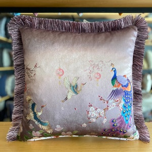 Peacock Chair Pillow Etsy Canada