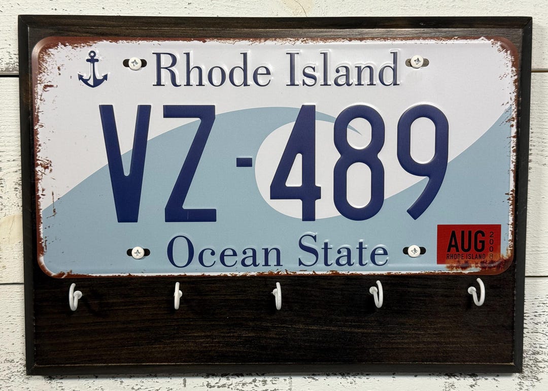 Rhode Island- Ocean State- License Plate Key Holder - Etsy