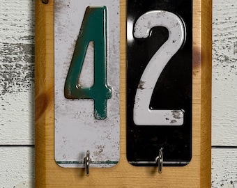 2 Letters or Numbers Custom- License Plate Craft Letters Key Holder