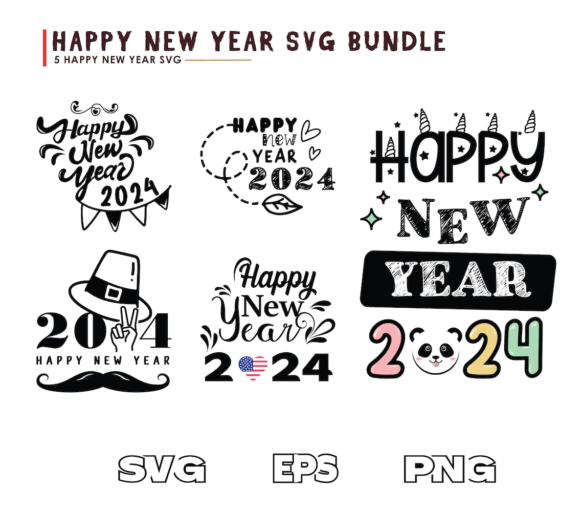 Happy New Year 2024 SVG, 2024 SVG, New Year SVG, New Year Shirt
