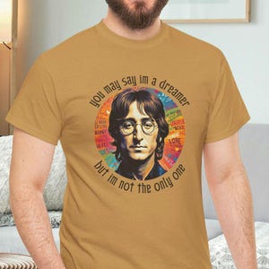 John Lennon Tribute Unisex Tee, Music Lover Shirt, Retro Graphic Tee, Vintage Band Tee, Beatles Fan Gift, Musician T-shirt