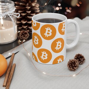Copo de café Bitcoin, mostre sua paixão por bitcoin, presente para investidores entusiastas de criptomoedas, presente BTC milionário, caneca de cerâmica 11oz