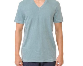 Men's Slub Cottob V-Neck T-Shirt Made in Los Angeles