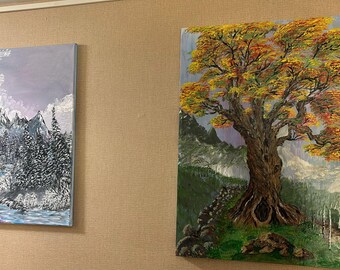 acrylic painting tree