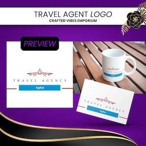 Travel Agency Logo, Professional Logo, Travel Agent, Travel Industry, Travel Consultant, Travel Blogger Business Logo, Digital Logo