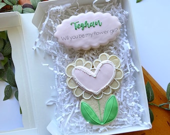 Personalized Flower Girl Proposal Cookie Gift Box Set