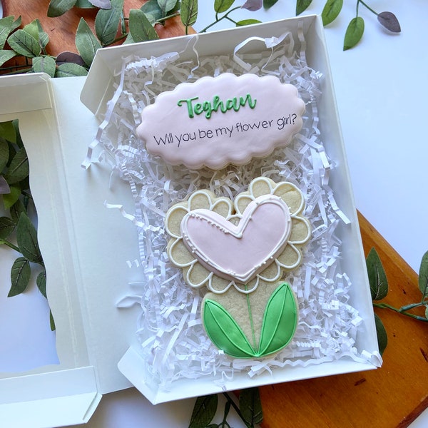 Personalized Flower Girl Proposal Cookie Gift Box Set