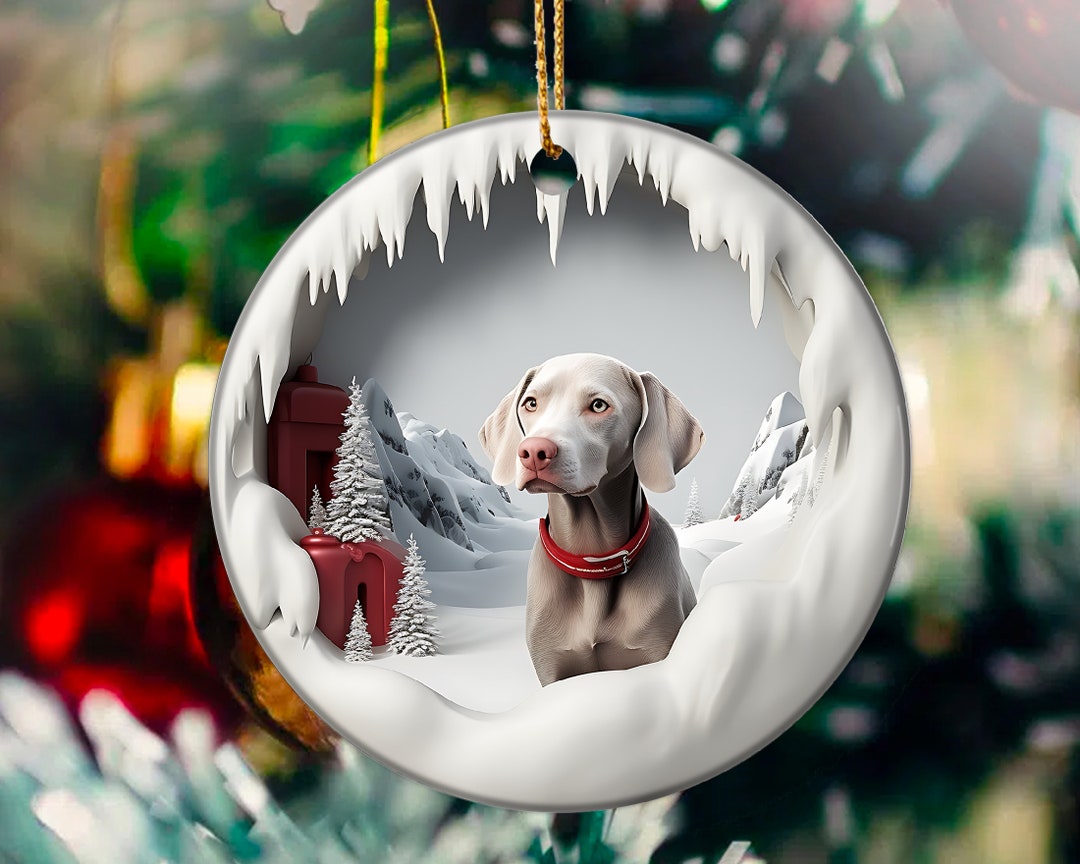 Weimaraner 3D Christmas Ornament, Christmas Ornament, Christmas 3d Dog