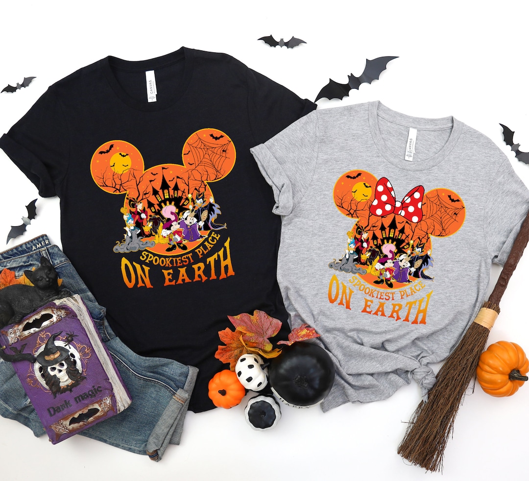 Spookiest Place on Earth Halloween Shirt, Halloween Disney Trip Sweatshirt, Disney Characters
