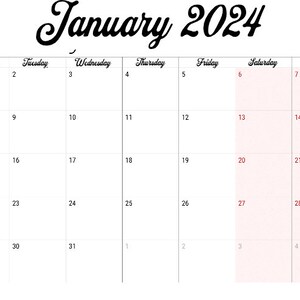 Standard Calender 2024