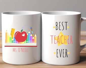 Personalized Teacher Mug, Personalized Teacher Coffee Mug, Teacher Gifts, Teacher Cup, Teacher Appreciation Gift, Teacher Coffee Cup