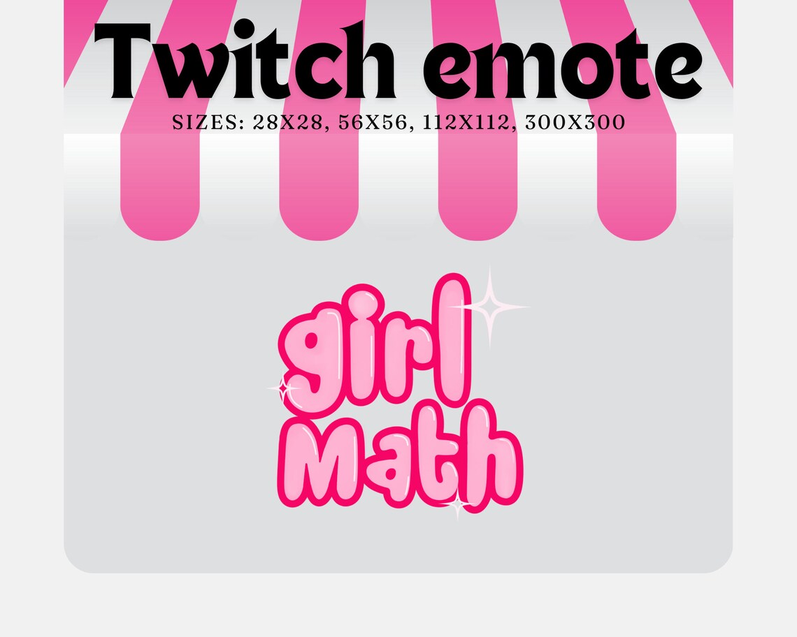 Math Streamer Twitch Emote, Girl Math Emote for Streamers, Pink & Cute, Kick Emote ...