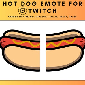 Twitch Emote, Hot Dog, Glizzy, 2 pack emote, For Streamers - Instant Download / Ready to Use (transparent)