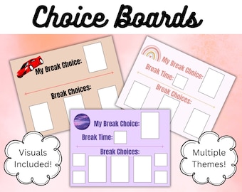 Break Choice Visual Cards | Classroom Calming Strategies (Digital Download)