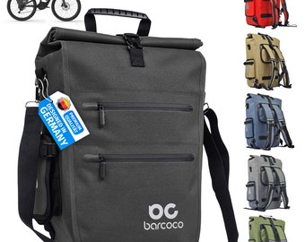 Barcoco Fahrradtaschen für Gepäckträger wasserdicht Rucksack für Fahrrad mit Laptop Tasche 15,6 Zoll, Gepäckträgertasche, 21L