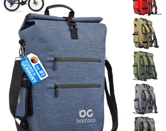 Barcoco Fahrradtasche für Gepäckträger wasserdicht, Gepäckträgertasche mit Laptopfach 15,6 Zoll, Rucksack Umhängetasche