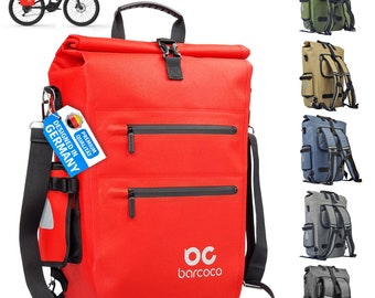 Barcoco Fahrradtasche für Gepäckträger wasserdicht für Fahrrad Rucksack Tasche Laptoptasche 15,6 Zoll, Gepäckträgertasche, 21L Rot