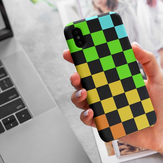 Colorful Phone Case for iPhone, Google Pixel, Samsung Galaxy - Checkered Phone Cover - Checkers Tech Accessory - Phone Gadget