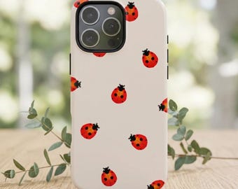 Ladybug phone case for iPhone, Samsung Galaxy, Pixel Phone Cases (iPhone 17 Pro Max case, S26 Ultra etc.). Retro vibe, vintage nostalgia