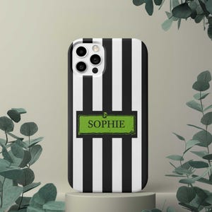 Custom Black and White Striped Phone Case: iPhone, Pixel, Samsung Galaxy Case | Optional MagSafe version for iPhone | Personalized Gift image 9
