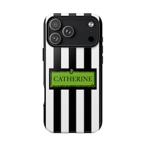 Custom Black and White Striped Phone Case: iPhone, Pixel, Samsung Galaxy Case | Optional MagSafe version for iPhone | Personalized Gift image 19
