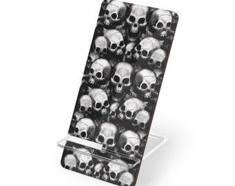 Gothic Skulls Cell Phone Stand: Grunge Graveyard Decor