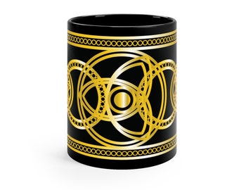 Ceramic Coffee Mug: Geometric Pattern Design