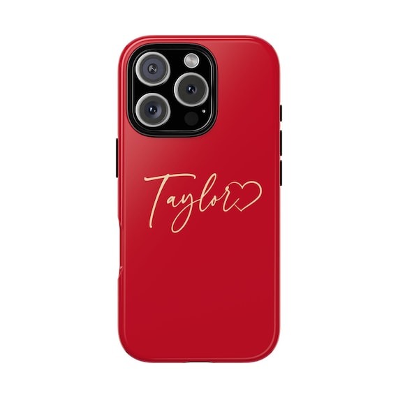 Custom Red Phone Case for iPhone, Samsung Galaxy & Google Pixel - Personalized Gift for Her - Custom Name Phone Case - Unique Cute Gift Idea