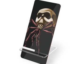 Spider Skull Phone Stand: Punk Goth Horror Accessory