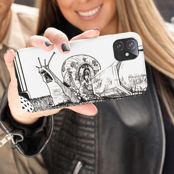 Funny Snail Phone Case for iPhone, Samsung Galaxy & Google Pixel - Fun Gag Gift, Cute and Silly Cover Design