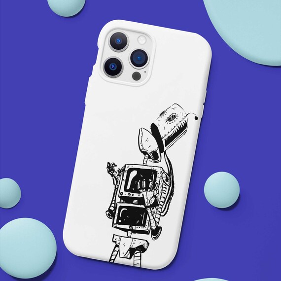 Edgy Phone Case for iPhone, Samsung or Google Pixel - Frustrated Robot Phone Cover - Unique Alternative Rebel Style