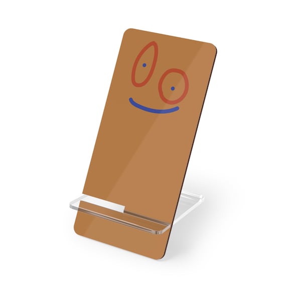 Smiley Phone Stand - Playful Doodle Face Phone Holder - Desk Accessory - Tech Gift