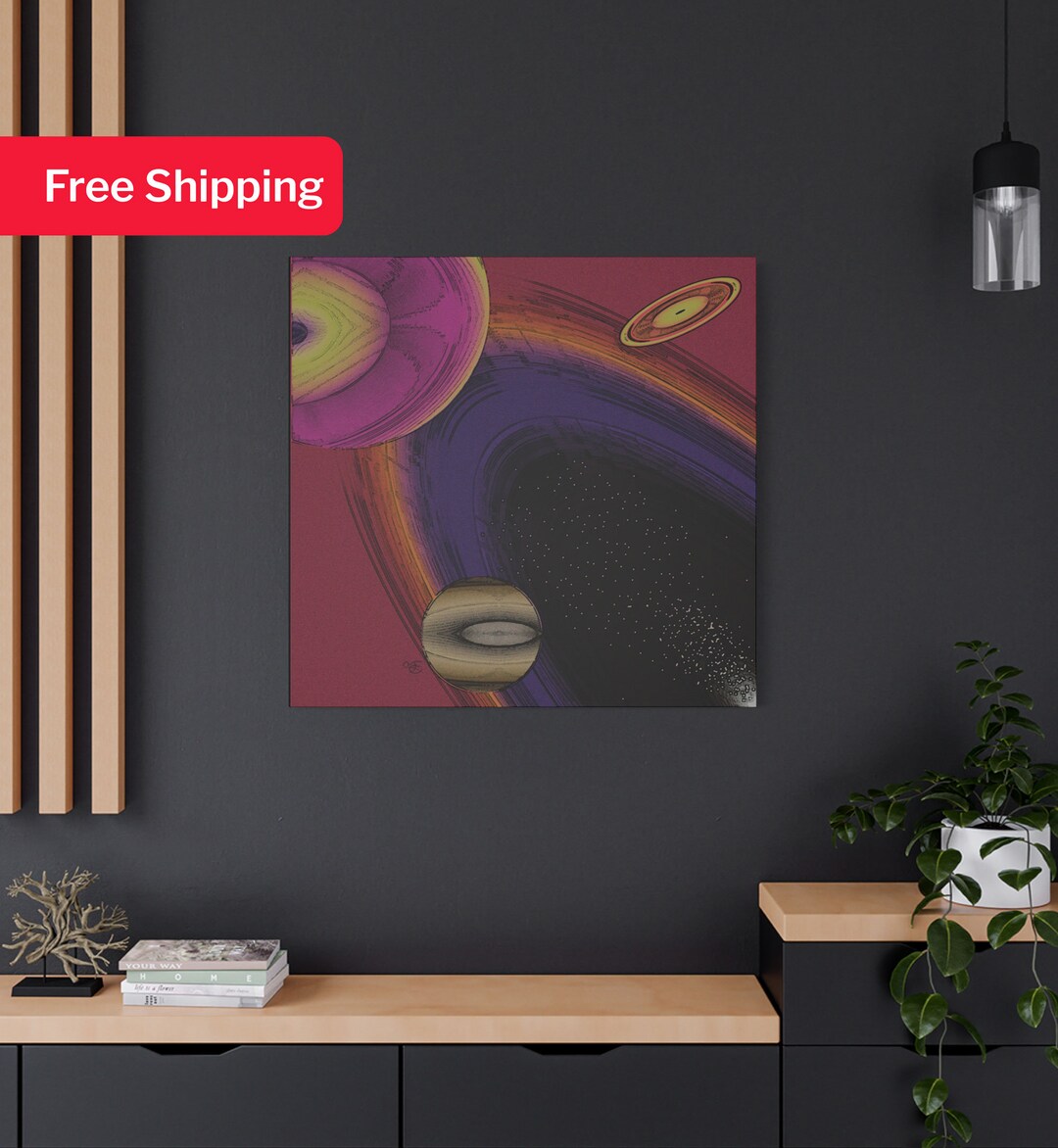 Matte Canvas, Stretched, Space Digital Artwork on Canvas, Space Art