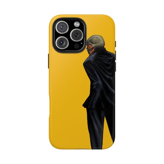 iPhone Case: Gloomy Skeleton in a Suit - Moody Working Man Phone Cover | Alternative Tech Accessories with an Edgy Bold Style