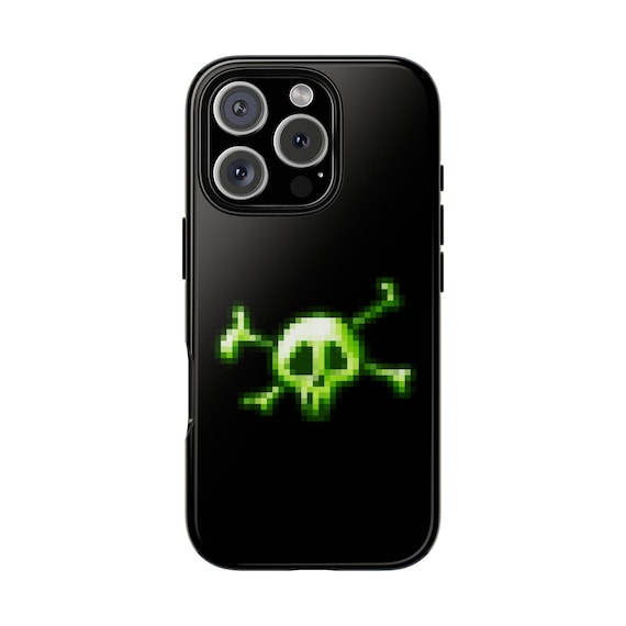 iPhone, Samsung, Google Pixel Skull Phone Case | Pixel Art Phone Cover | Alternative Tech Accessory | Skull and Crossbones Phone Gadget