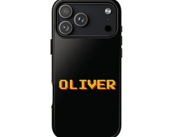 Custom Name, Initials or Text Phone Case with Retro Arcade Font: Pixelated 80s Gaming Design for iPhone, Google Pixel, Samsung Galaxy.