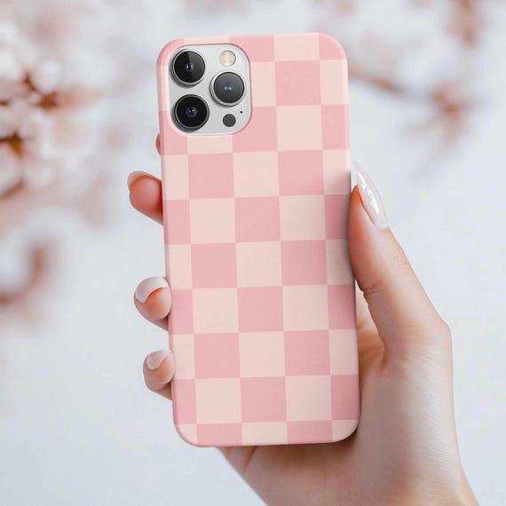 iPhone, Google Pixel and Samsung Galaxy Case - Pink Checkered Phone Case - Checkers Tech Accessory