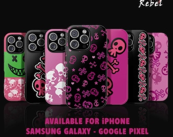 Pink Skull Phone Case: Edgy Rockstar Accessory for iPhone, Pixel, Galaxy
