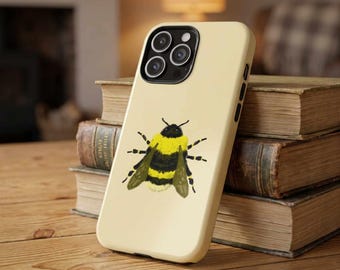 Bee phone case for iPhone, Samsung Galaxy and Pixel Phone Cases (iPhone 17 Pro Max case, S26 Ultra etc.). Retro vibe, vintage nostalgia