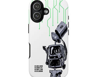 Contemporary Robot Art Phone Case | CTRL + ALT + SCREAM | Retro Computer Illustration | Original Digital Artwork | Artist Collection
