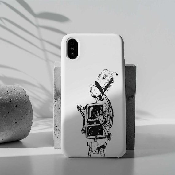 Edgy Phone Case for iPhone, Samsung or Google Pixel - Frustrated Robot Phone Cover - Unique Alternative Rebel Style