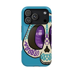 Spook-tacular MagSafe iPhone Case | Cute Sugar Skull Phone Cover | Day of the Dead iPhone 17-13 Case | Colorful Cartoon Halloween Gift